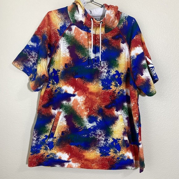Reebok Other - REEBOK Hoodie Unisex Size 2XL Rainbow Pullover Short Sleeve